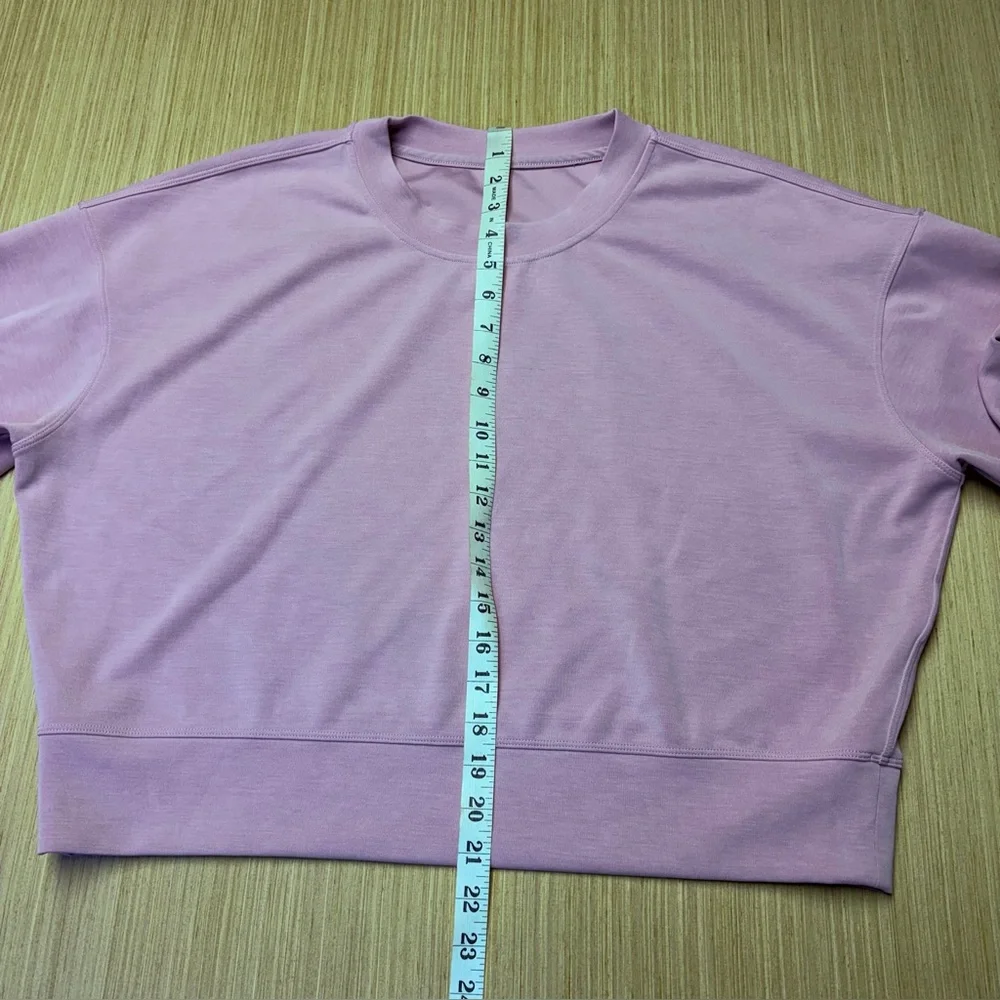 Lululemon Perfectly Oversized Crop Crew Softstreme Pink Women's 8 - Picture 4 of 9